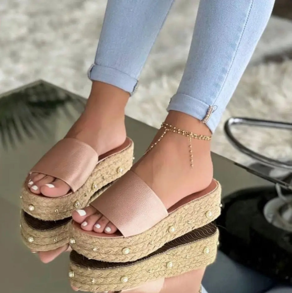 sandalia de yute de perlas - PAULETT SHOES