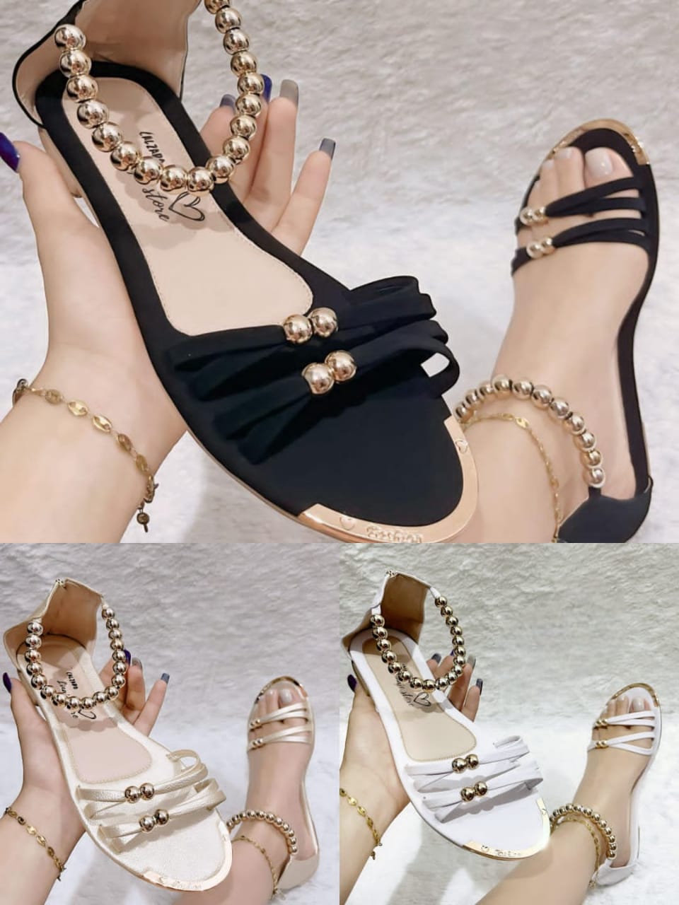 Sandalia de tira perladas - PAULETT SHOES